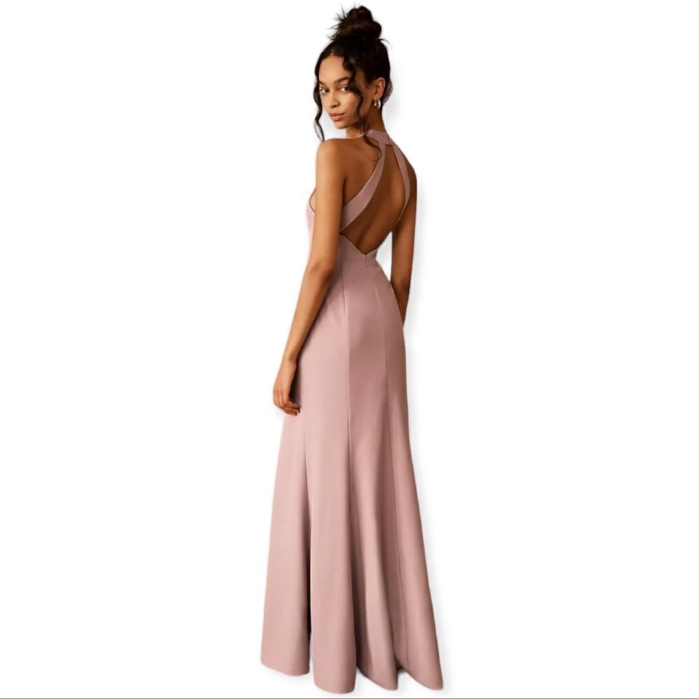 Bhldn Serephina Crepe Maxi Dress Size 12 In Lilac - Picture 3 of 9